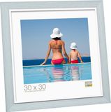 Deknudt Frames Fotolijst lichtblauw met witte bies, kunststof fotomaat 20x20 cm