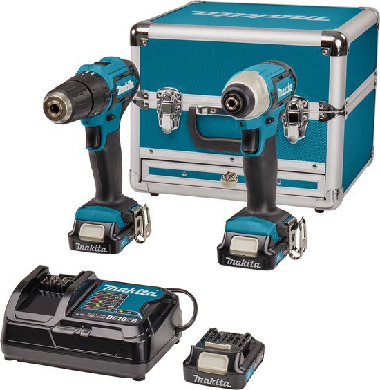 Makita CLX228SAX2 Accu Combiset 12V 2,0Ah in Aluminium koffer