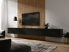 KINGSTON Meuble TV-HiFi KINGSTON 2 portes battantes 280 cm noir mat