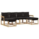 vidaXL - Buiten - bank - set - 6 - st - Wit - en - zwart