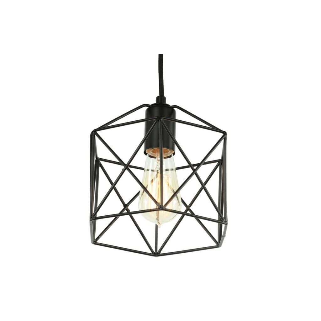 Groenovatie Diamond Star Industrieel Draad Design Hanglamp Zwart Ø 20 cm - Aluminium