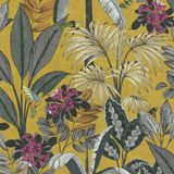 A.S. Création Vliesbehang Tropisch Geel Grijs Groen Roze 53 cm x 1005 cm