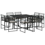 vidaXL 9-delige Tuinset Poly Rattan Zwart