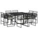vidaXL 9-delige Tuinset Poly Rattan Zwart