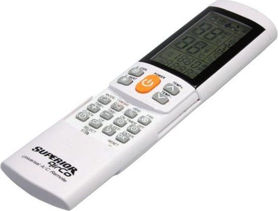 Superior Electronics AIRCOPLUS - Universele Airco Afstandsbediening - Wit - Met Display - Oplaadbaar