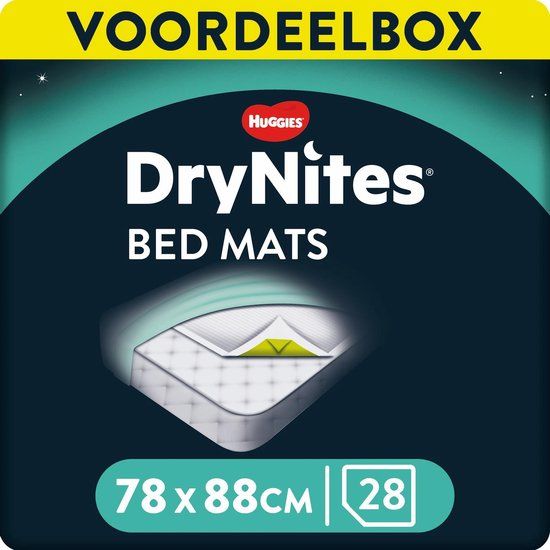 Huggies DryNites Matrasbeschermers - 28 stuks (78x88cm) - extra absorberend - voordeelverpakking