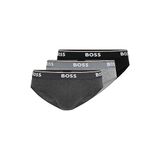 BOSS Heren Stretch Katoen 3 Pack Slips, Grijs/Houtskool/Zwart, XL