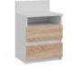Vicco Monty Nachtkastje – 32.3 x 59.1 cm met 2 laden Wit/Sonoma