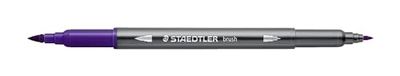 STAEDTLER 3001 - Aquarelbare viltstift, dubbele punt, kwast, 1-6 mm en fijn 0,5-0,8 mm, blauw/paars, 3001-60