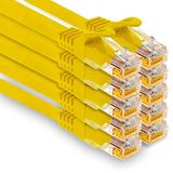 1aTTack.de 10x 0,5m CAT7 Ethernet LAN-netwerkkabel RJ45 - geel