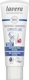 lavera Complete Care tandpasta zonder bloem – 5 keer meer bescherming – biologische plantaardige werkzame stoffen – biologische zonnehoed & calcium – veganistisch – natuurlijke cosmetica – 75 ml