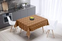 Bonamaison Tafelkleed, Anti-Mold, Sneldrogend, Waterdicht, 100% Polyester Tafellaken, Bruine tinten, 140 x 140 Cm - Ontworpen en Vervaardigd in Turkije