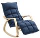 Homcom Fauteuil à bascule Tissu aspect lin bleu foncé
