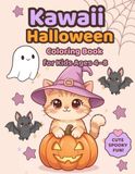 Kawaii Halloween Coloring Book for Kids Ages 4–8