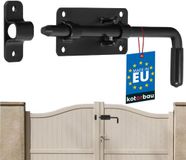 KOTARBAU® Grondgrendel, Verzinkt en Gepoedercoat Staal, 220 mm, Zwart, Bodemschuif, Links Rechts, Deurslot, Met Rubberen Greep, Grendel, Valgrendel