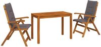 vidaXL 3-delige tuinset Naturel Massief Acacia Hout
