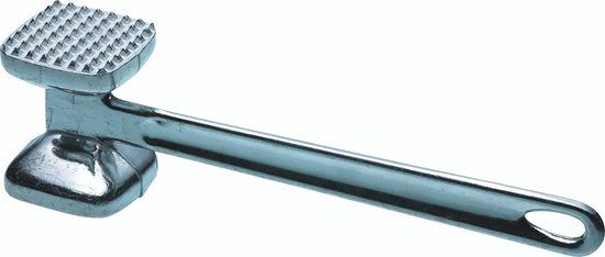 KC Blue Zware Metalen Vleeshamer, Dubbele Kop, Tenderizer, 21 centimeter (8.5") - Zilver
