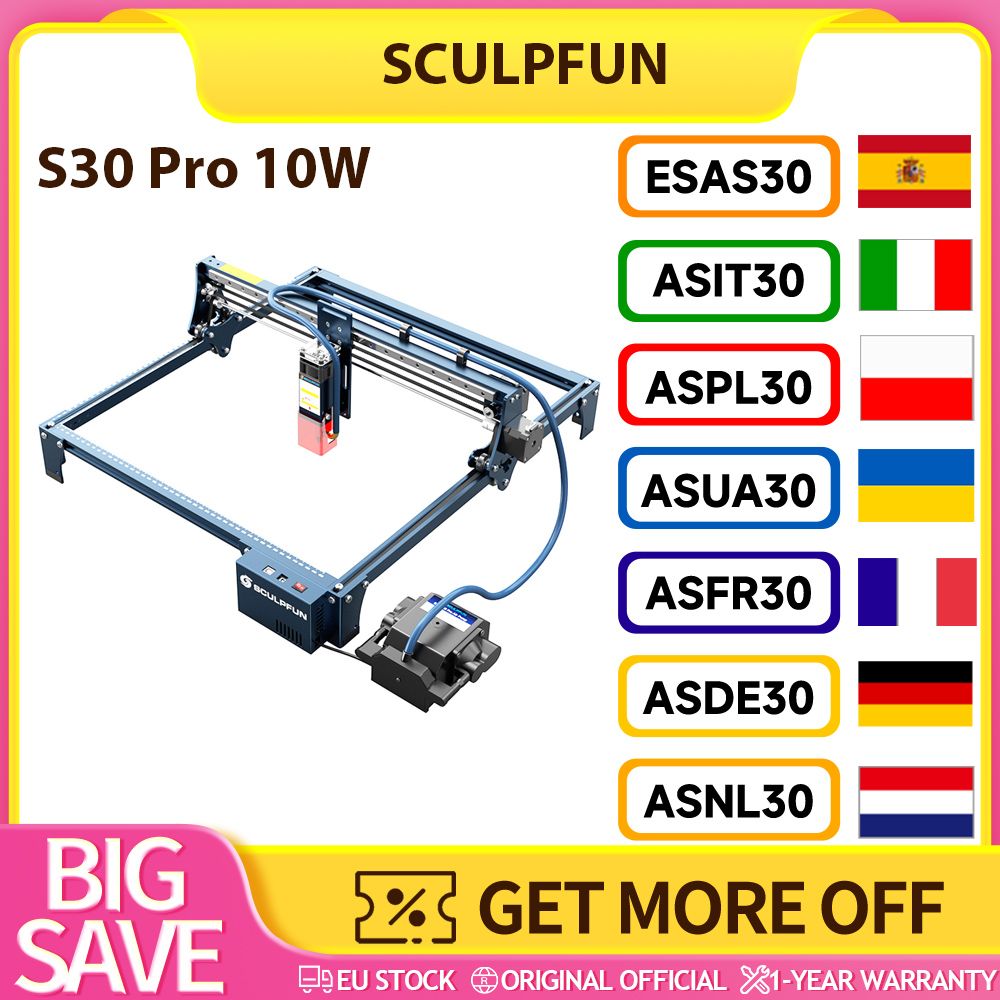 Sculpfun S30 Pro 10W Laser Graveur Cutter with Air-Assist