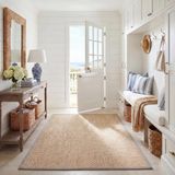 SAFAVIEH Natuurvezeltapijt voor woonkamer, eetkamer, slaapkamer - natuurlijke vezelcollectie, korte pool, natuurlijk en bruin, 160 x 229 cm