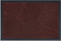 Merkloos Relaxdays Deurmat - golven - 60x40 cm - polypropyleen - antislip - roodbruin
