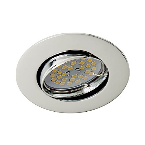 Wonderlamp W-E000017 Basic - ronde inbouwspot, fitting inclusief: GU10, diameter 8,5 x 1,5 cm, chroomkleuren