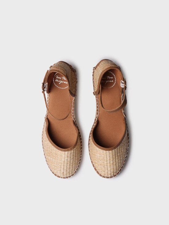Toni Pons Espadrille met sleehak voor dames van gevlochten raffia | SONIA-RP