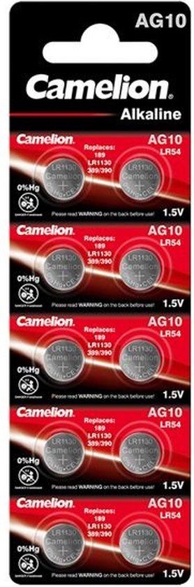 FASI Camelion Alkaline AG10 - 1,5V - blister 10 - LR54/LR1130