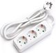 BES LED Stekkerdoos - Verlengsnoer - 3 Stopcontacten - 3 Meter - Wit