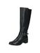 Caprice 9-9-25601-47 019 Black Lange Laarzen Zwart Leer en Stretch Dames - Zwart - 42