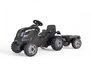 Smoby Farmer XL Black Tractor with Trailer - Pedal Tractor for Kids