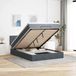 Prolenta Maison Exclusive - Ottoman bedframe met matras, donkergrijs, 140x200 cm, fluweel