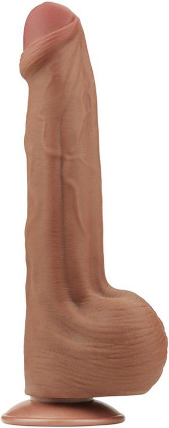 LoveToy - Sliding Skin Dildo 29 cm - Bruin