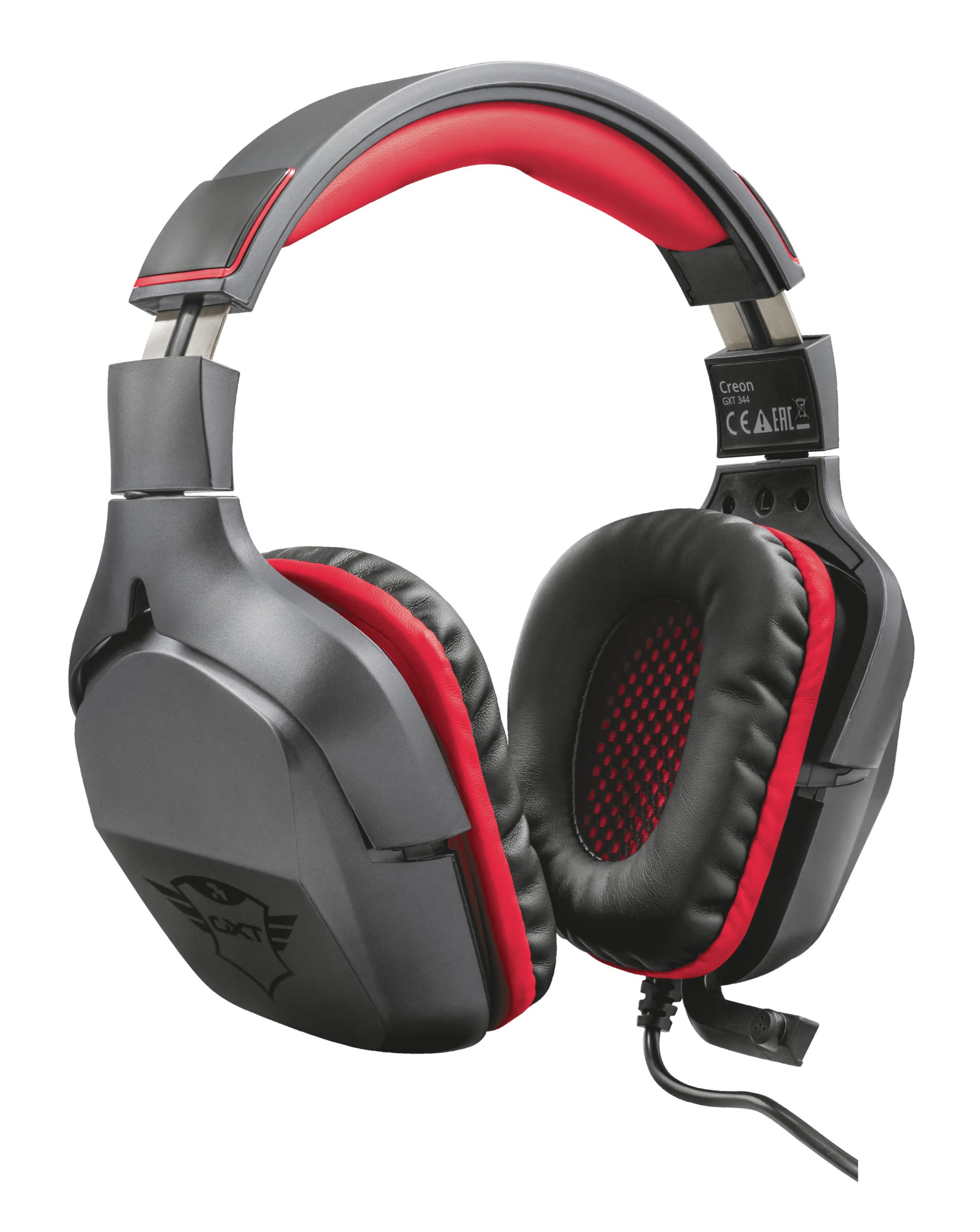 Trust GXT 344 CREON Gaming Headset - Zwart/Rood