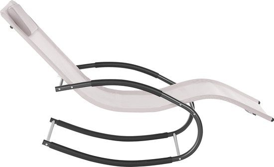 Beliani CARANO II Strandstoel - Beige - Staal - Met Armleuning