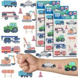sticker book Bol SET tatoeages VOERTUIGEN voor kinderen, AFWASBARE tatoeages voor jongens, 3 VELLEN = 30 TATTOO'S