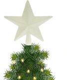 Merkloos / Sans marque Koopman International Kerstboom piek - Ster - Wit - Glitters - 19 cm