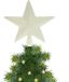Merkloos / Sans marque Koopman International Kerstboom piek - Ster - Wit - Glitters - 19 cm