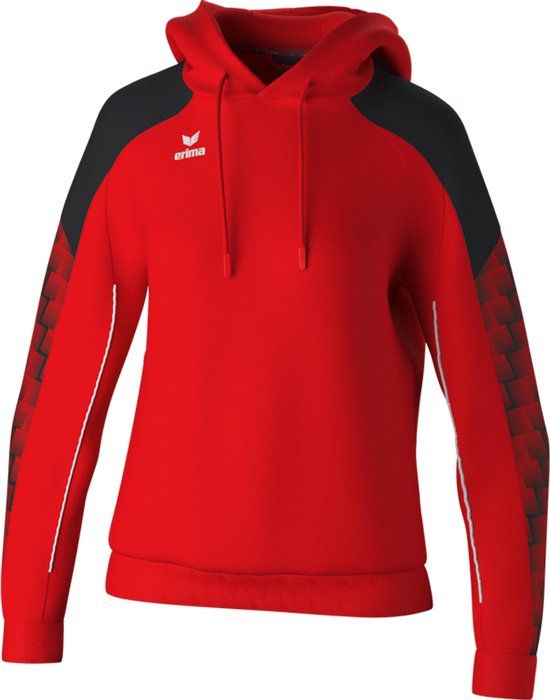 Erima Evo Star Sweatshirt Met Capuchon Dames - Rood / Zwart Maat 44