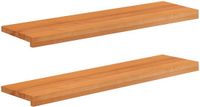 vidaXL Trapmatten 2 st Licht Bruin 100 x 25 x 2 cm Massief beukenhout