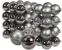 Merkloos / Sans marque Othmar Decorations Bv 60x stuks glazen kerstballen titanium grijs 6, 8 en 10 cm mat/glans