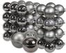 Othmar Decorations Bv 60x pièces boules de Noël en verre gris titane 6, 8 et 10 cm mat/brillant