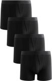 Next - Heren - Set van 4 Signature boxershorts van Supima-katoen met A-voorkant - Zwart