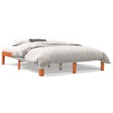 VidaXL Bed Massief Grenenhout Wasbruin 140x190 cm