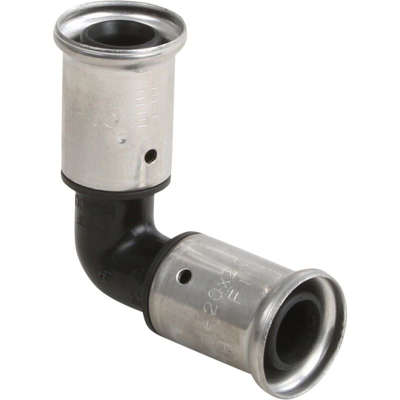 Henco pers kniekoppeling 90° 20mm