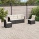 Maison Exclusive - Ensemble de meubles de jardin 5 pièces avec canapé et coussins, noir, en polyrotin