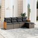 Maison Exclusive - Ensemble de meubles de jardin 5 pièces avec canapé et coussins, gris, en polyrotin