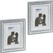 Merkloos Relaxdays fotolijstjes set van 2 - 15x20 cm - passepartout 10x15 cm - wissellijst - zilver