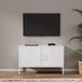 Lendo Online TV Meubel - TV kast - Dressoir voor woonkamer - Industriële Kast met verstelbare planken - Industrieel - Kasten - 100x40x65 cm (LxBxH) -Gepoedercoat staal - Metaal - Wit