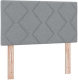vidaXL LED Hoofdbord Lichtgrijs Stof