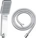 vidaXL Set pommeau de douche Chrome Carré Inox 150 cm